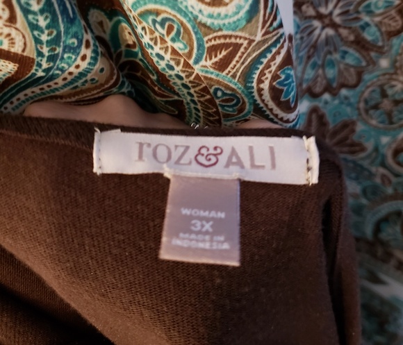 ❤️SOLD!❤️Roz & Ali soft brown asymmetrical split top - Picture 4 of 6